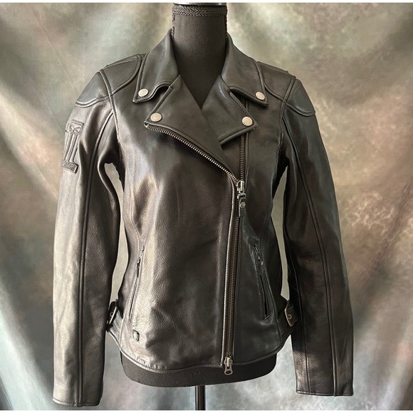 Harley Davidson Motorcycle Leather Jacket Women's Biker Riding Size Small - Picture 1 of 12